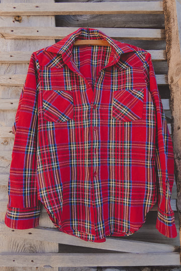 Red wool flannel