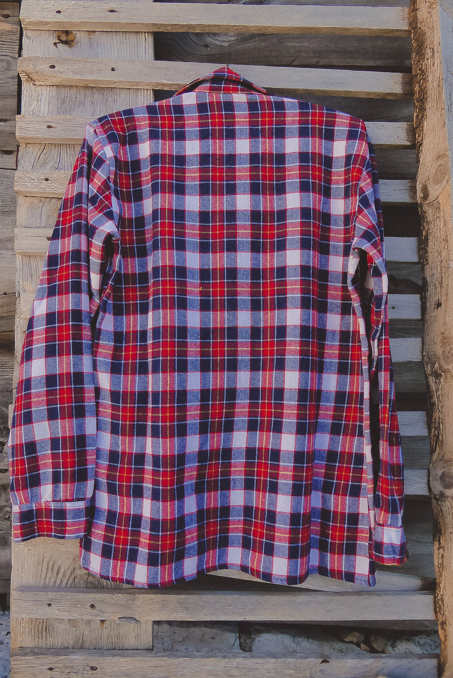 Red and Blue wool flannel